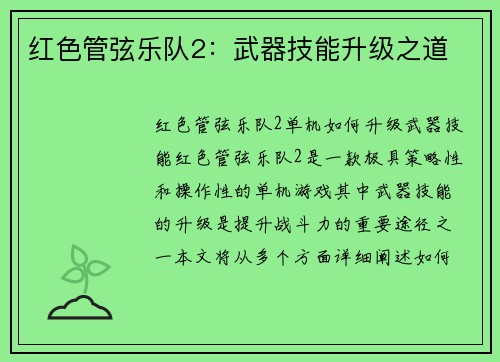 红色管弦乐队2：武器技能升级之道